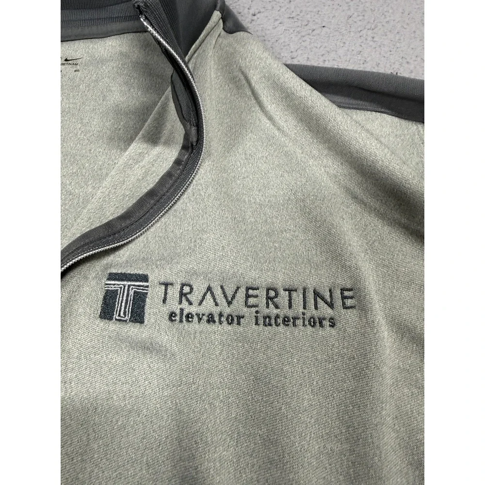 Nike Golf Dri-FIT Pullover Mens XL Gray 1/4 Zip Long Sleeve Golf Top Travertine